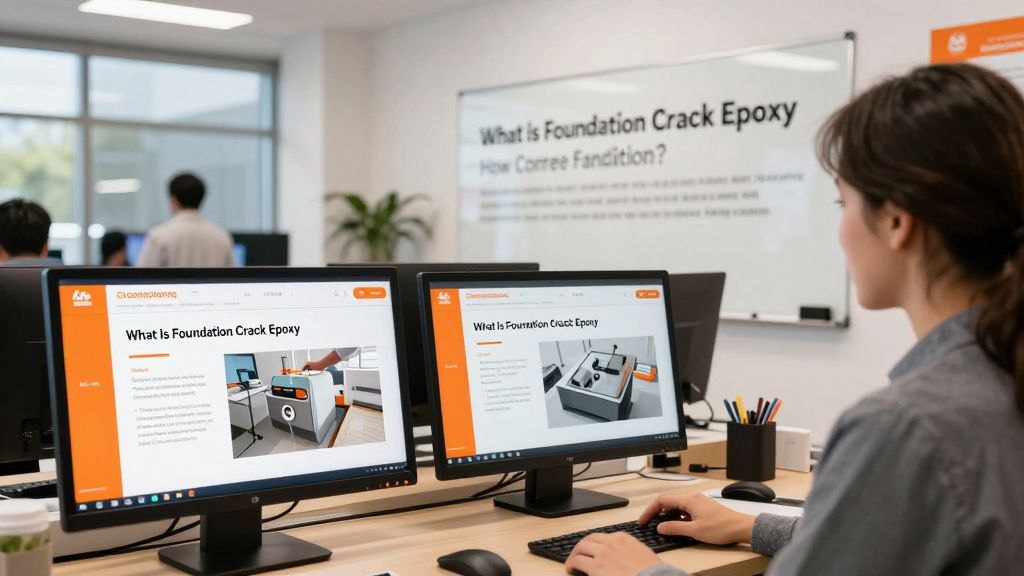 Professional illustration showing Can Epoxy Injection Actually Fix Cracks In Your Concrete Foundation? concepts - AI generated business content